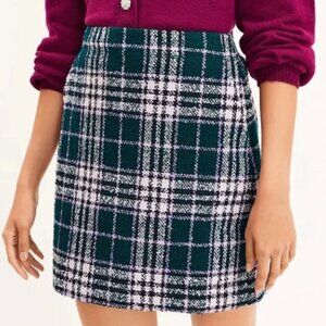 NWOT LOFT Plaid Pocket Shift Skirt Size 2